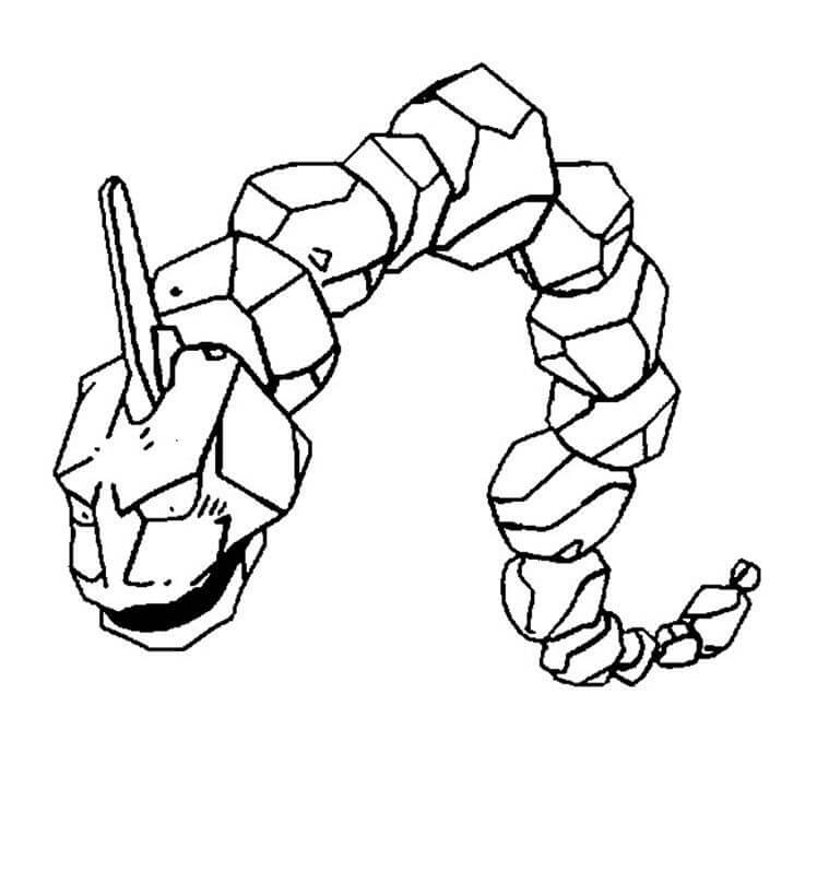 Dibujo de Onix en Pokémon para Colorear
