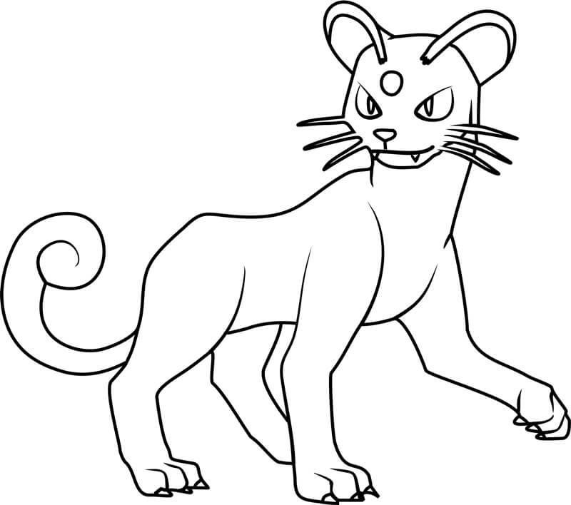 Dibujo de Persian en Pokémon para Colorear