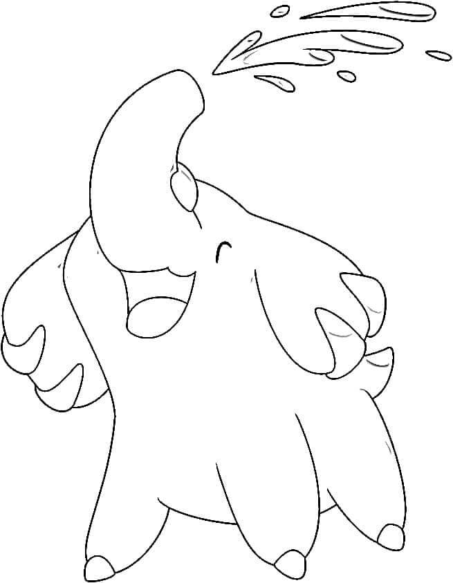 Dibujo de Phanpy en Pokémon para Colorear