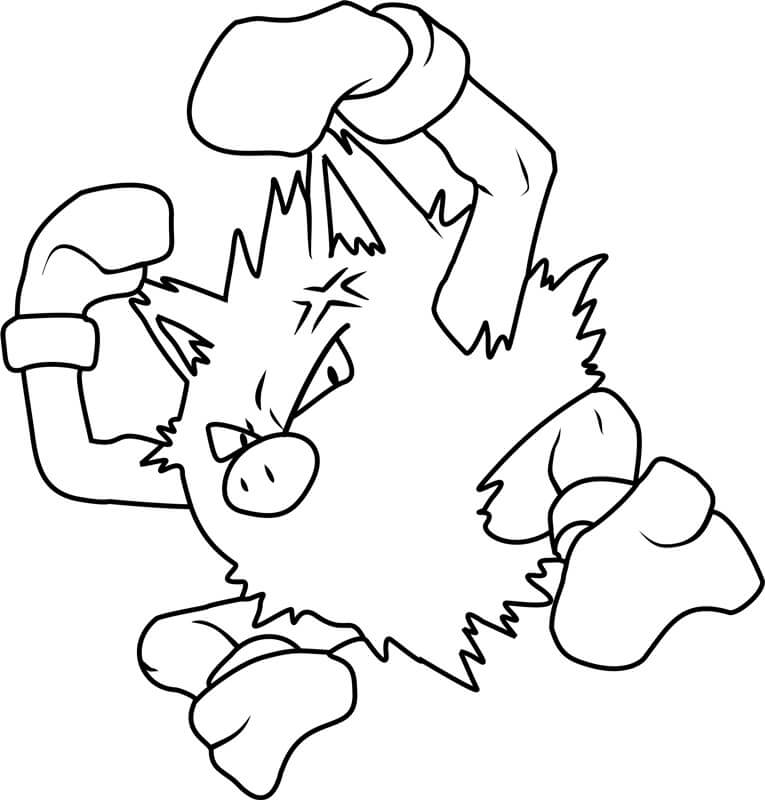 Dibujo de Primeape en Pokémon para Colorear