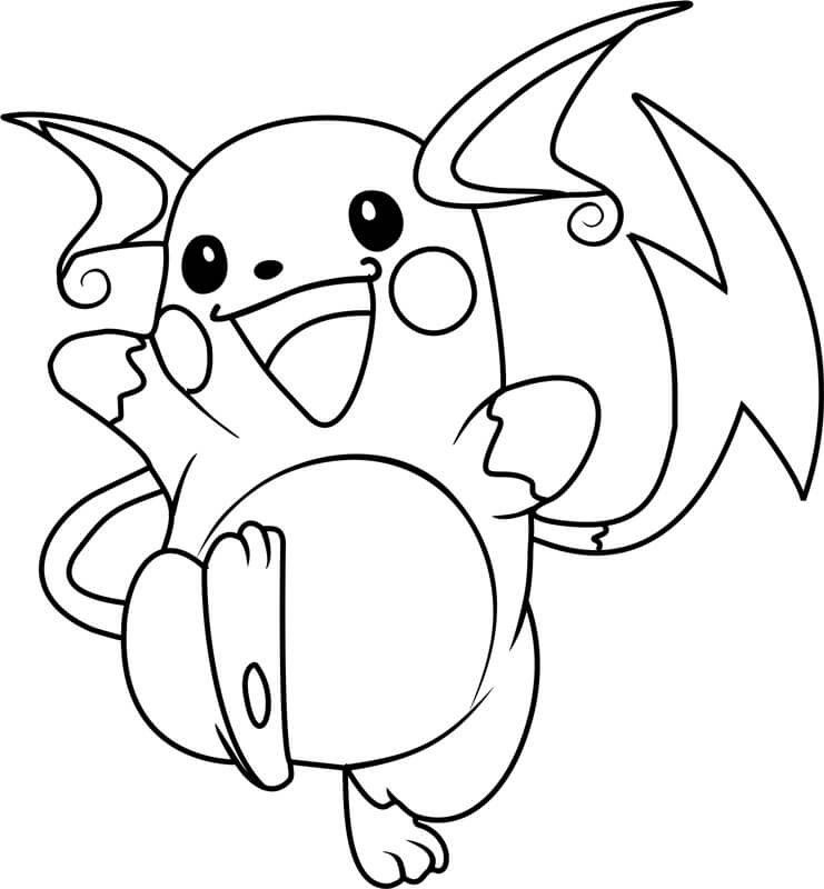 Dibujo de Raichu en Pokémon para Colorear