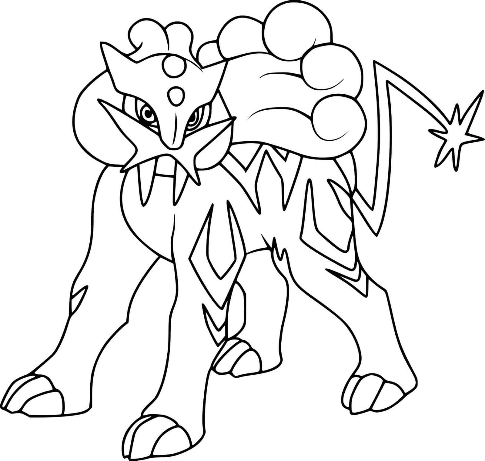 Dibujo de Raikou en Pokémon para Colorear