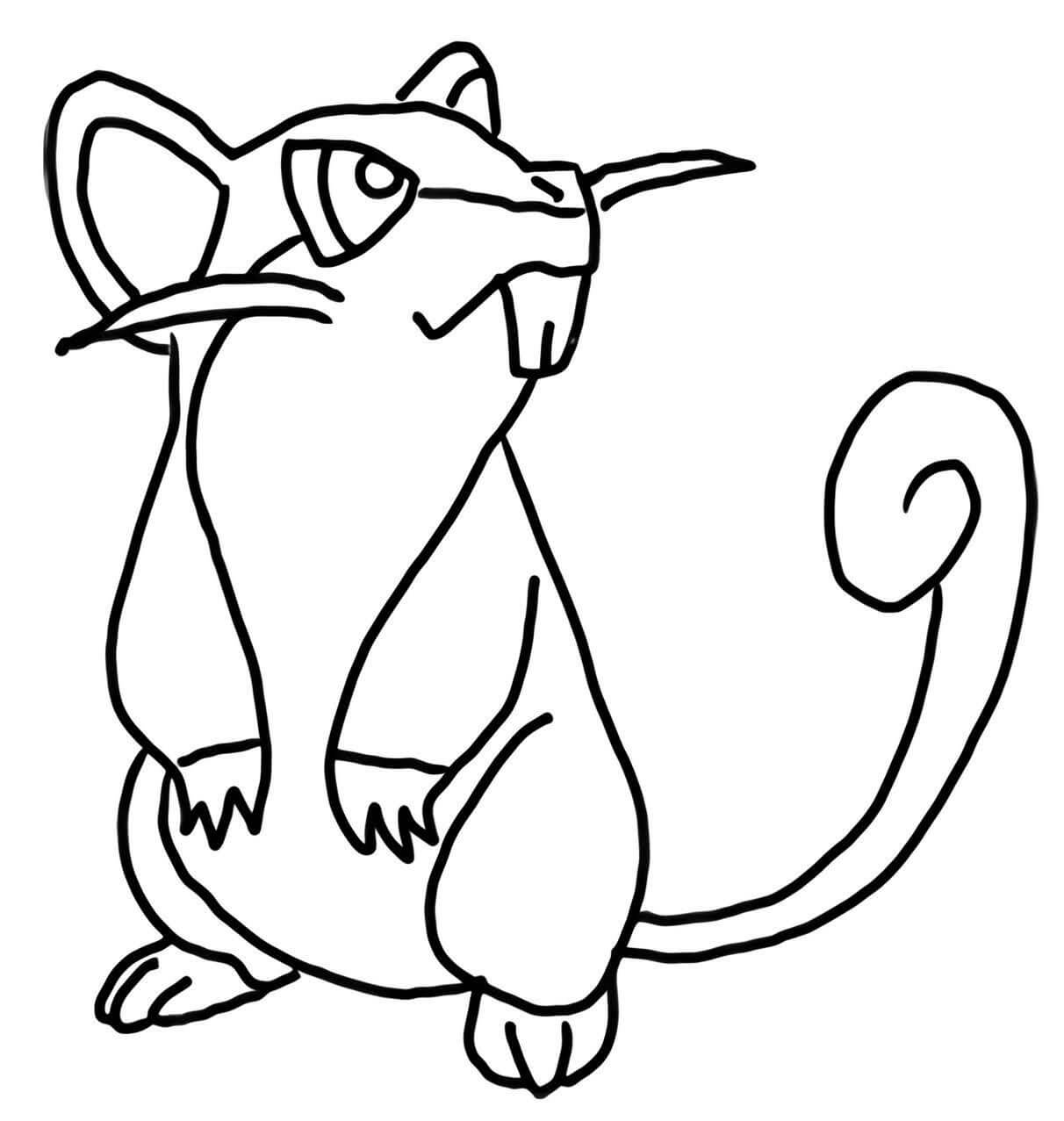 Dibujo de Rattata en Pokémon para Colorear