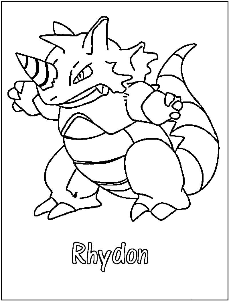 Dibujo de Rhydon en Pokémon para Colorear