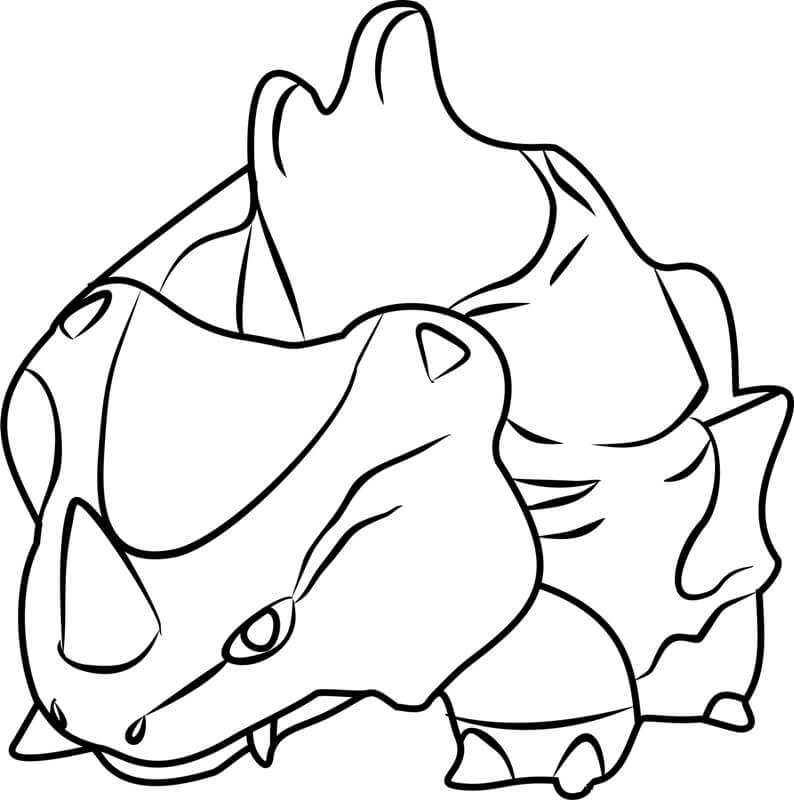 Dibujo de Rhyhorn en Pokémon para Colorear