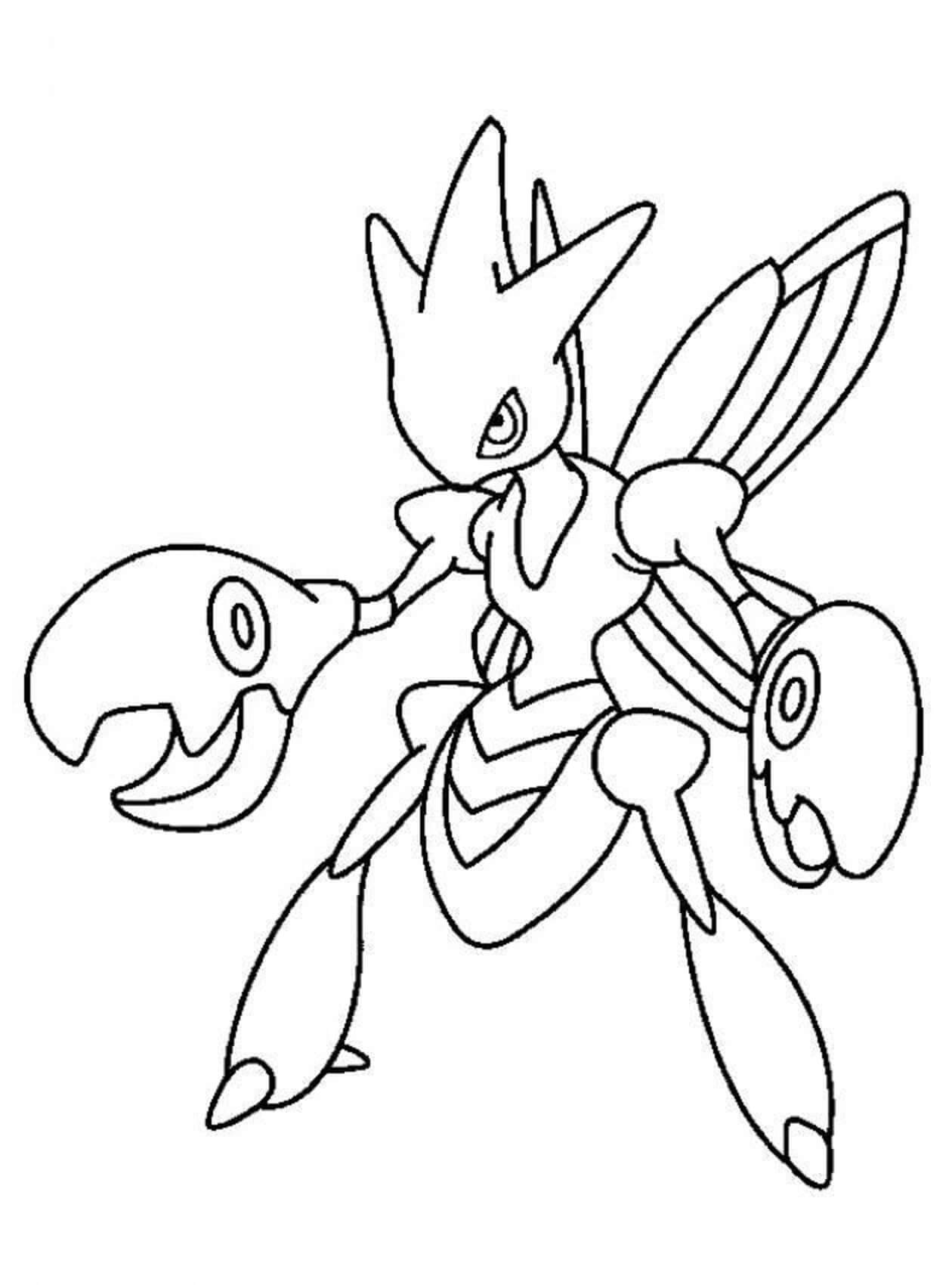 Dibujo de Scizor en Pokémon para Colorear