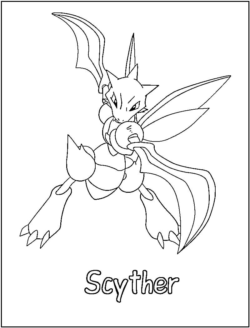 Dibujo de Scyther en Pokémon para Colorear