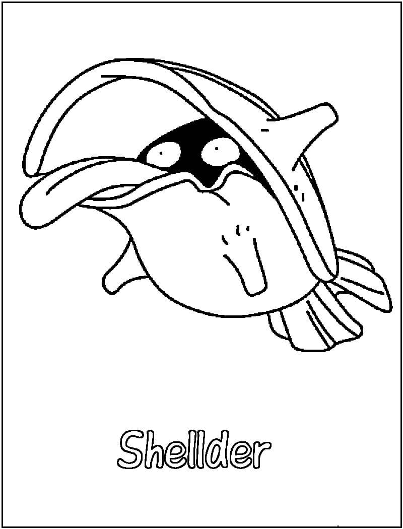 Dibujo de Shellder en Pokémon para Colorear