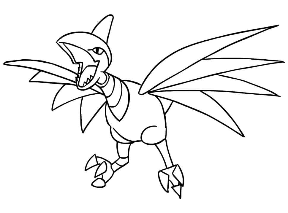 Dibujo de Skarmory en Pokémon para Colorear