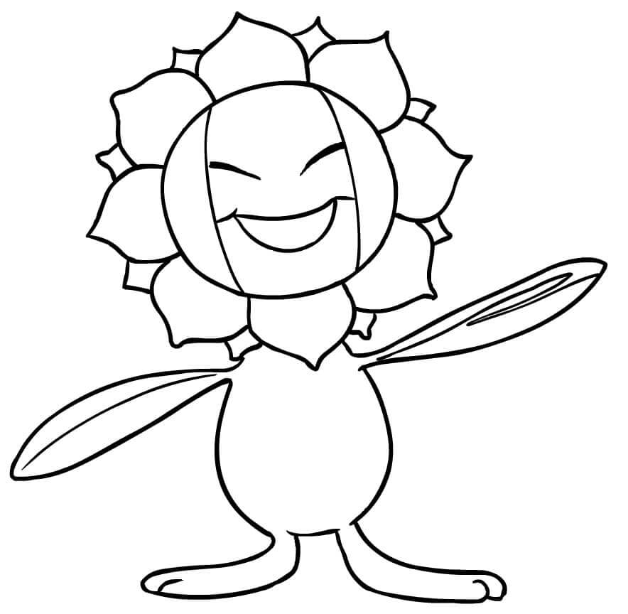 Dibujo de Sunflora en Pokémon para Colorear