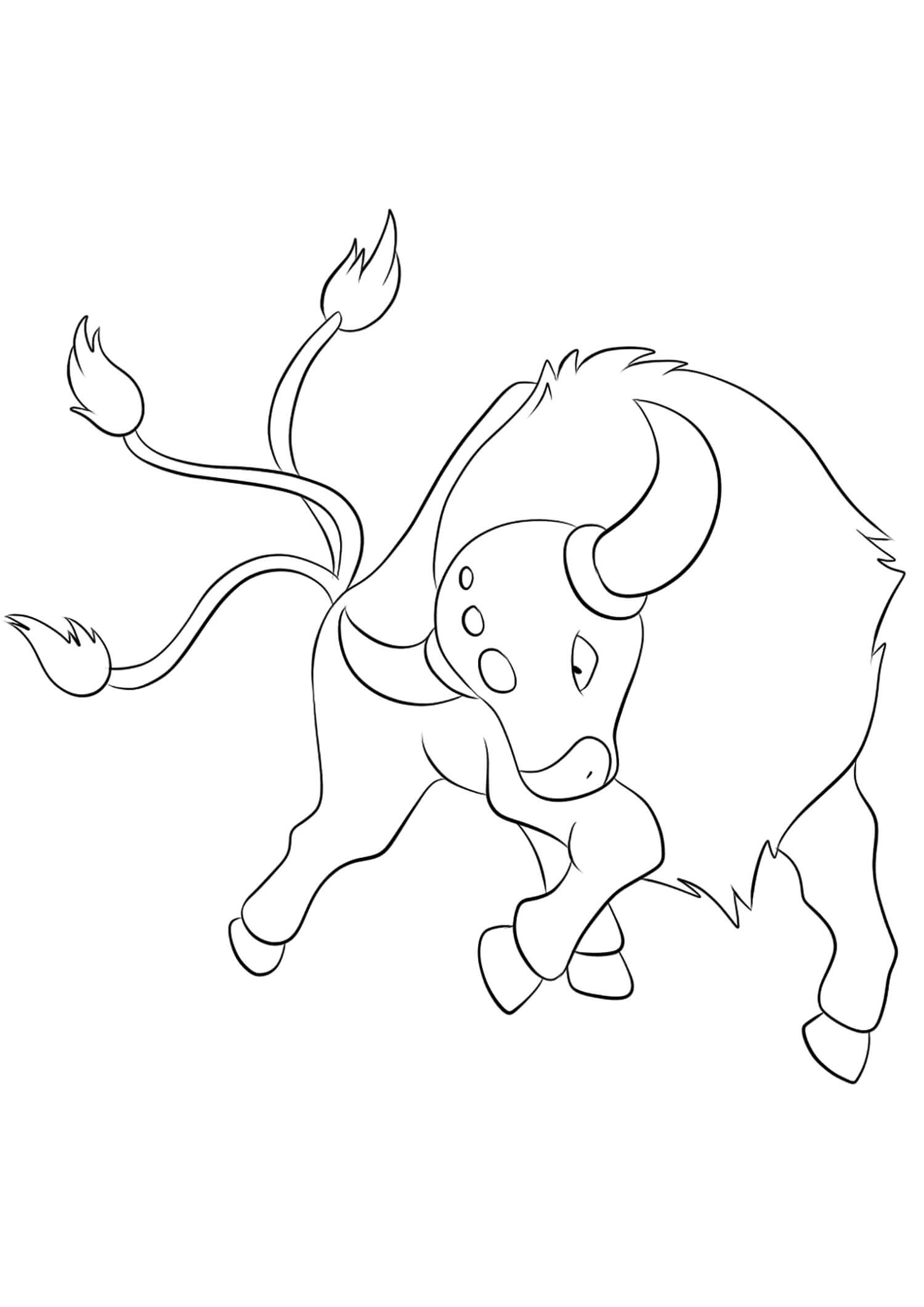 Dibujo de Tauro en Pokémon para Colorear