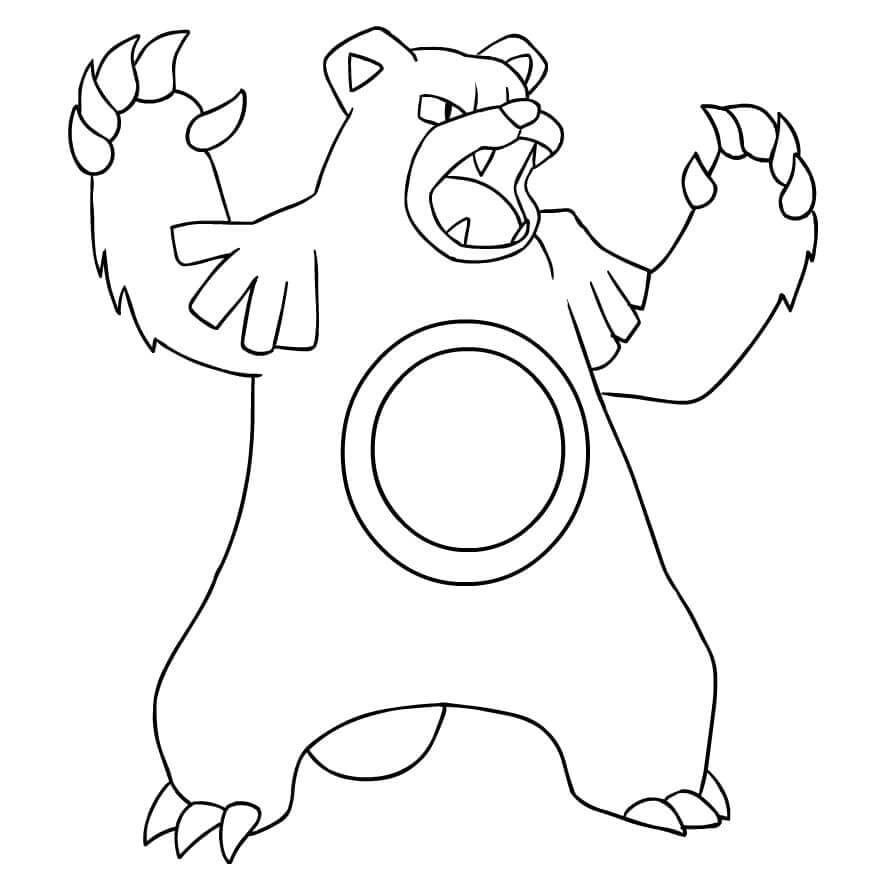 Dibujo de Teddiursa en Pokémon para Colorear