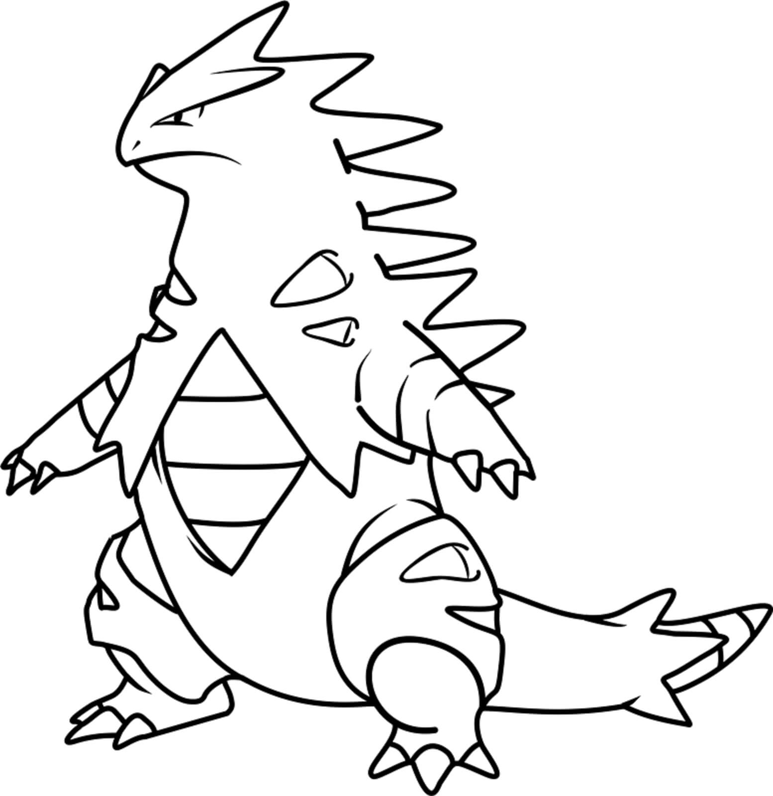 Dibujo de Tyranitar en Pokémon para Colorear