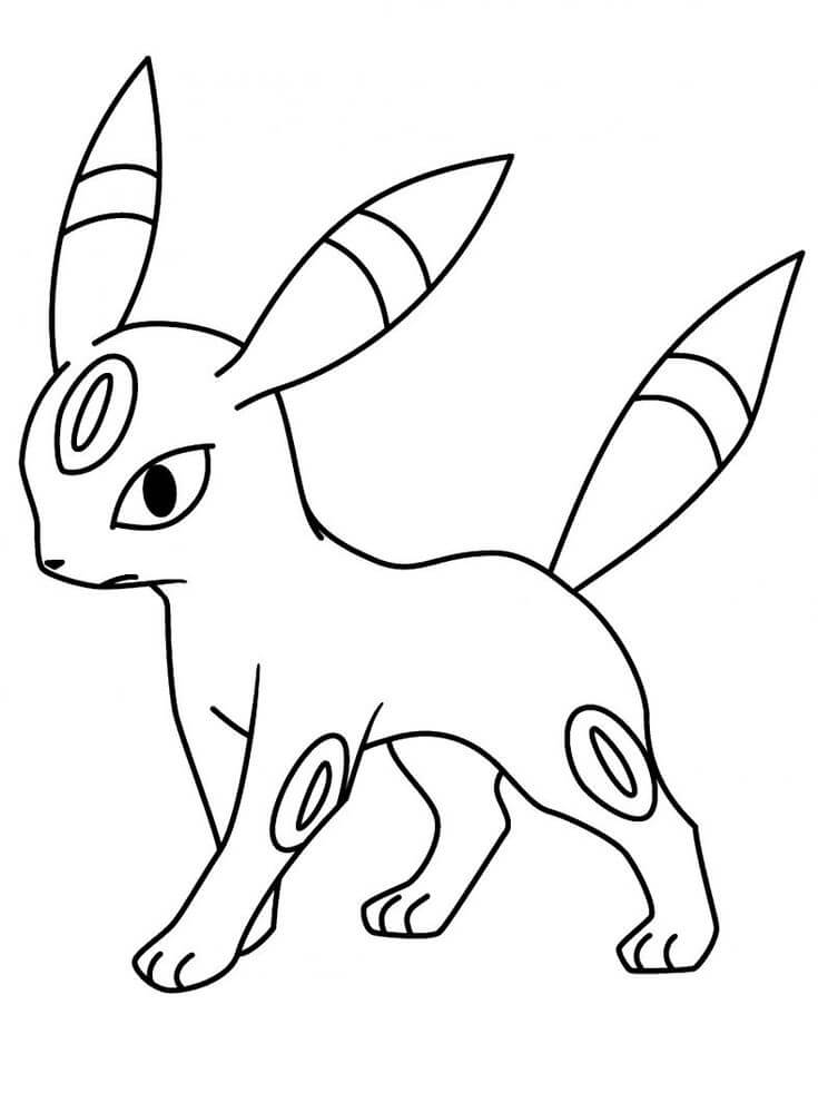 Dibujo de Umbreon en Pokémon para Colorear