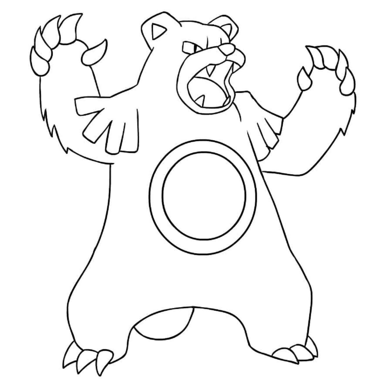 Dibujo de Ursaring en Pokémon para Colorear