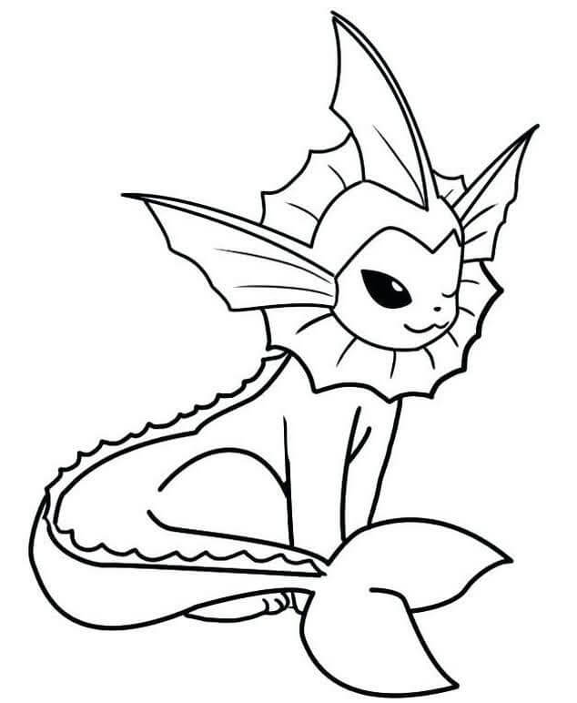 Dibujo de Vaporeon en Pokémon para Colorear