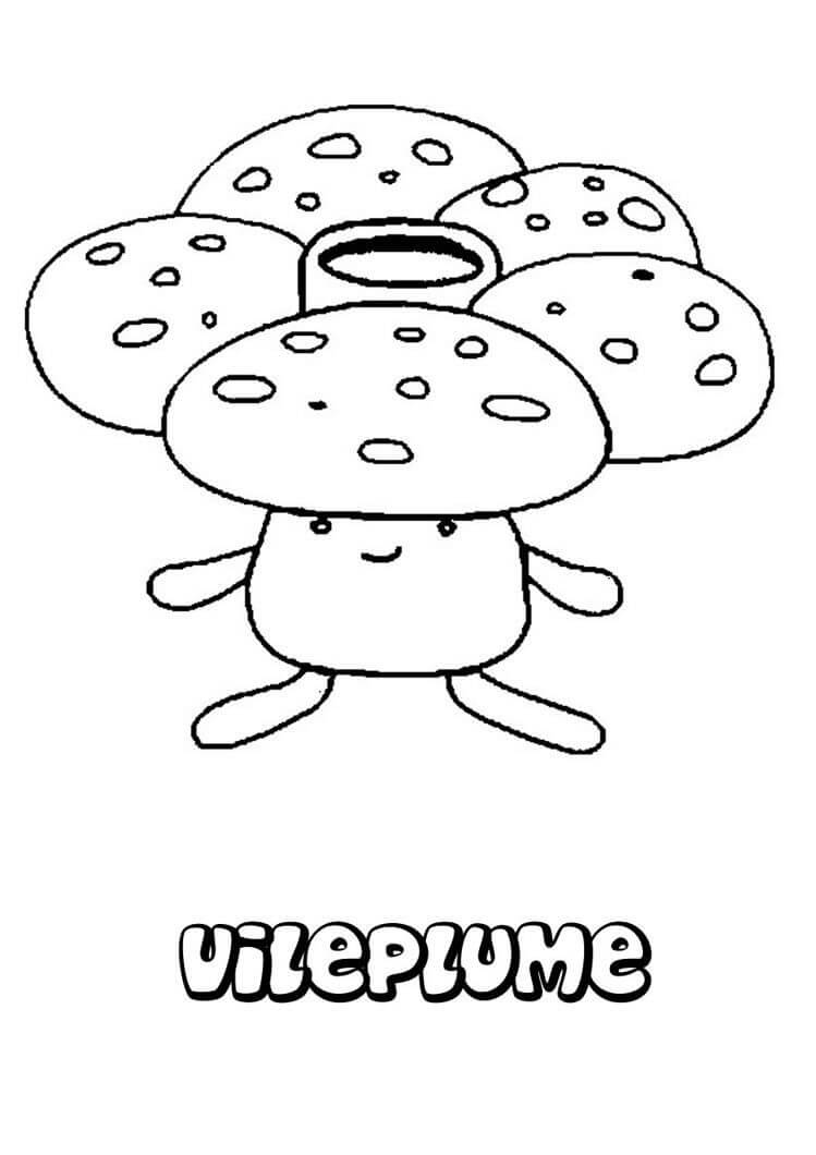 Dibujo de Vileplume en Pokémon para Colorear