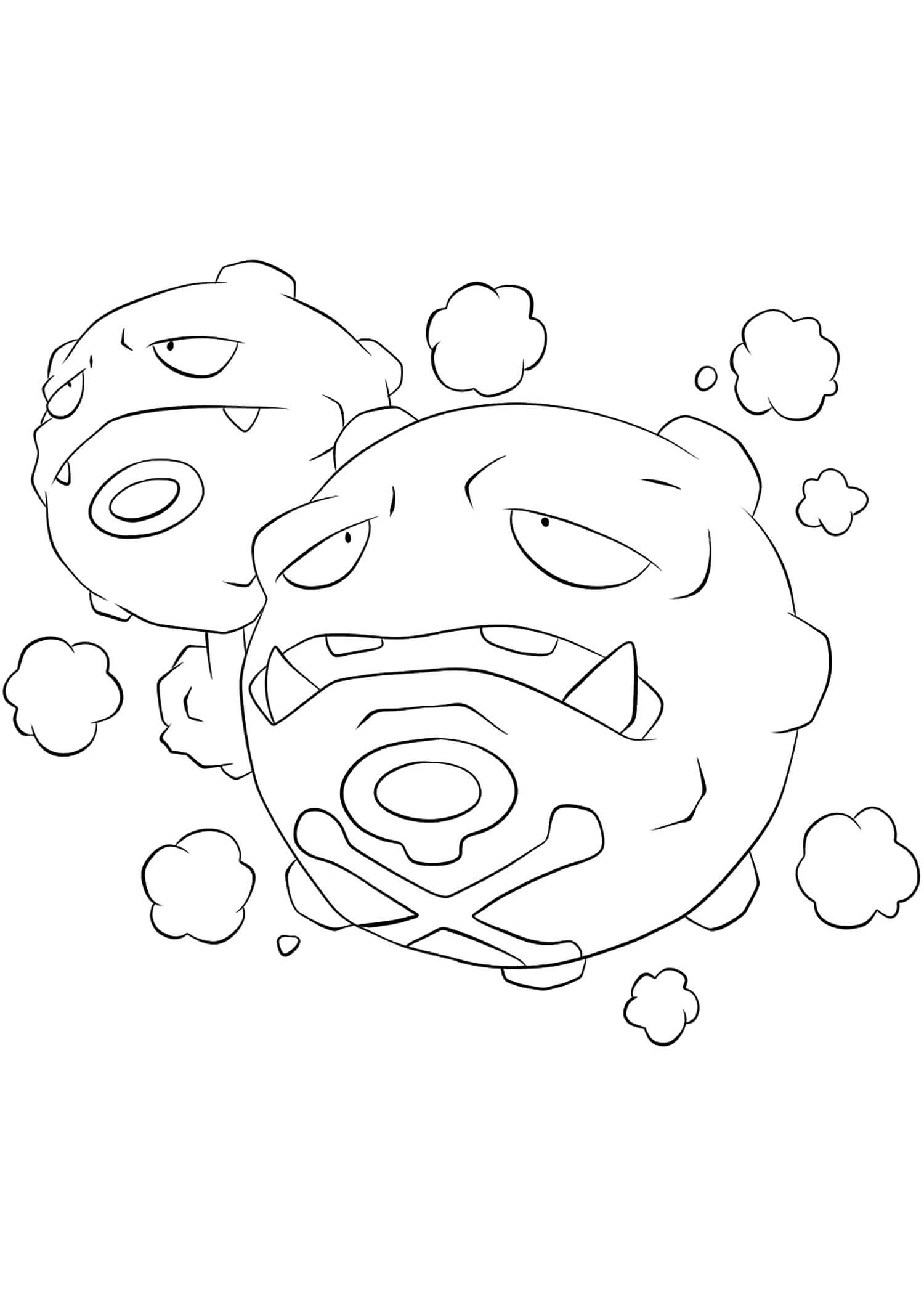 Dibujo de Weezing en Pokémon para Colorear