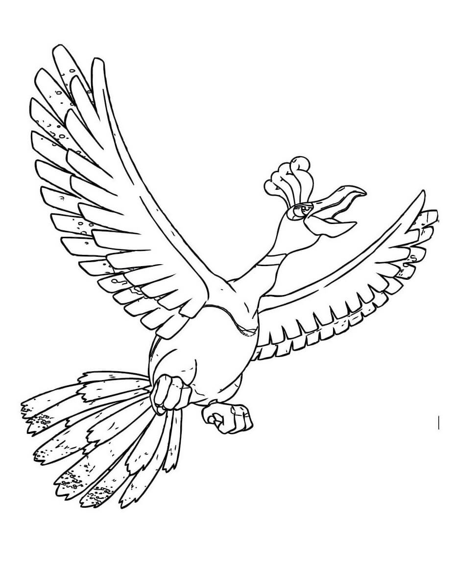 Dibujo de Ho Oh en Pokémon para Colorear