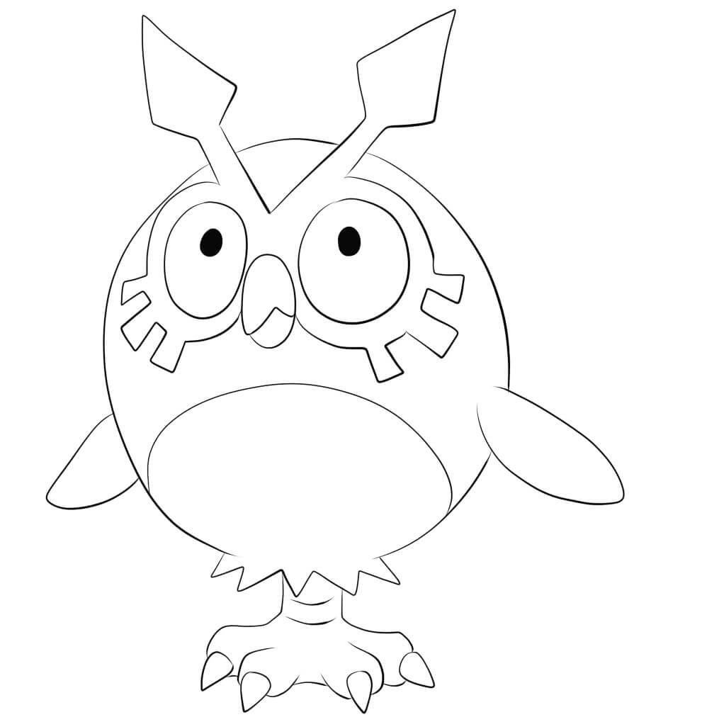 Dibujo de Hoothoot en Pokémon para Colorear