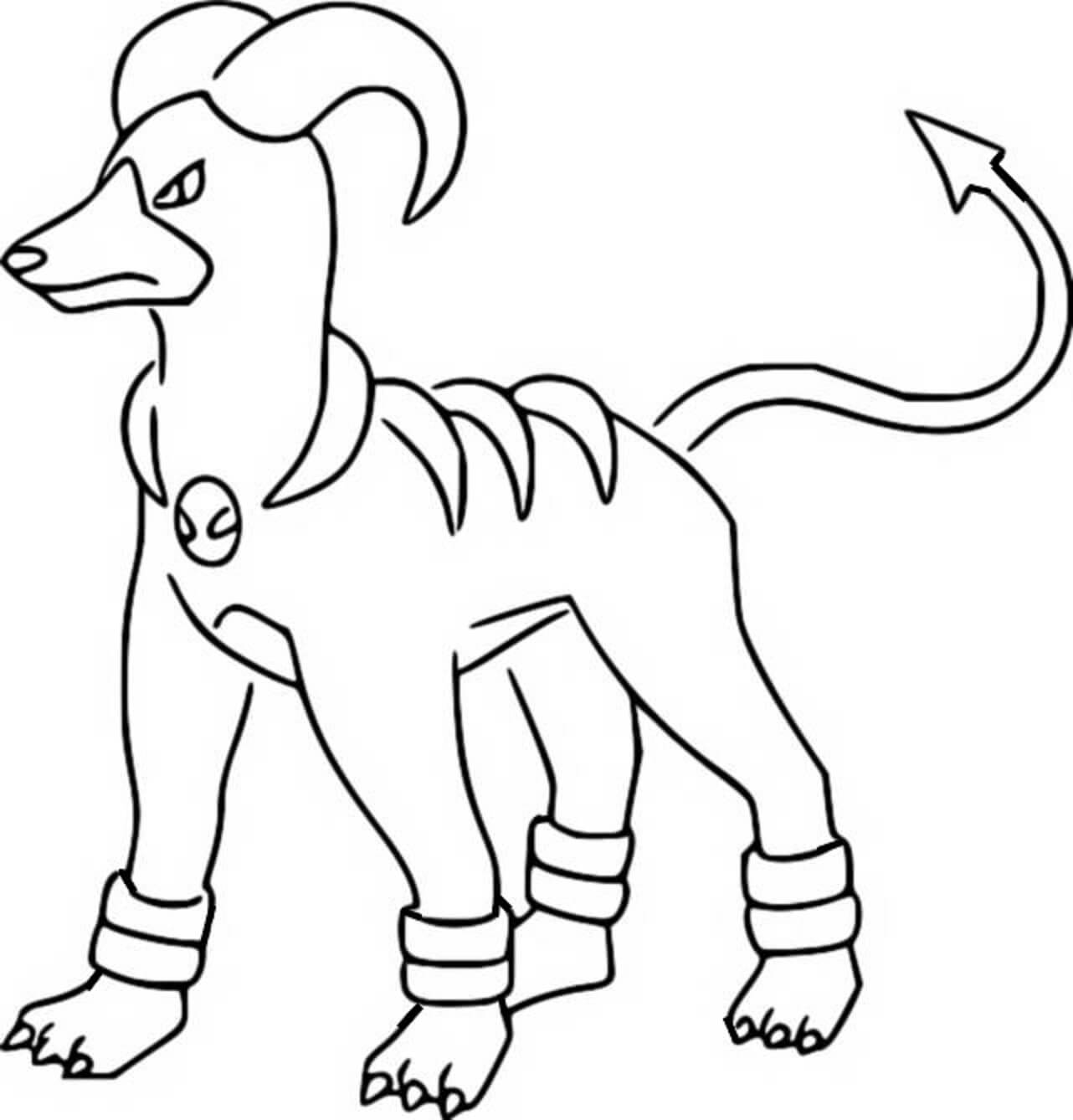 Dibujo de Houndoom en Pokémon para Colorear