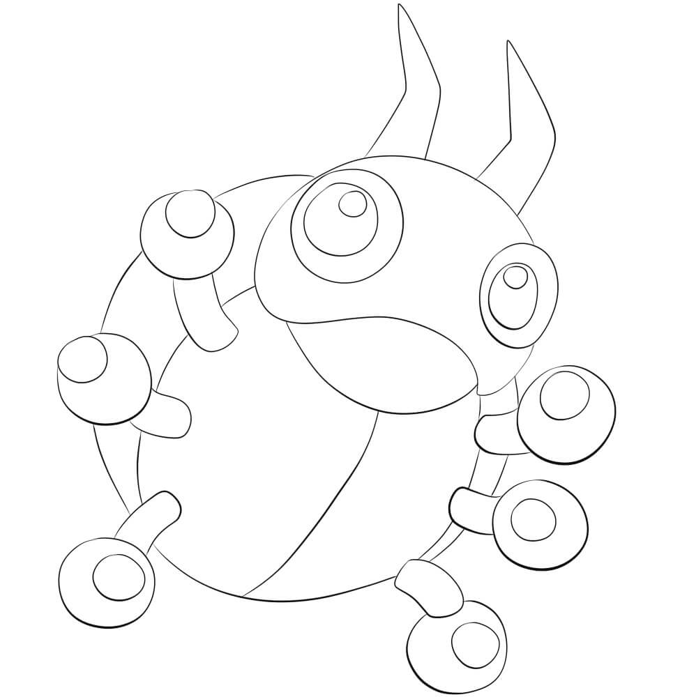Dibujo de Ledyba en Pokémon para Colorear