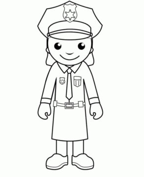 Dibujo de Smiling Girl Police para Colorear