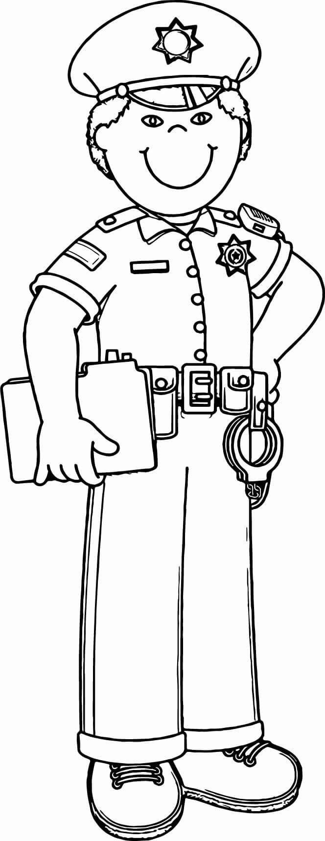 Dibujo de Bonito policía para Colorear
