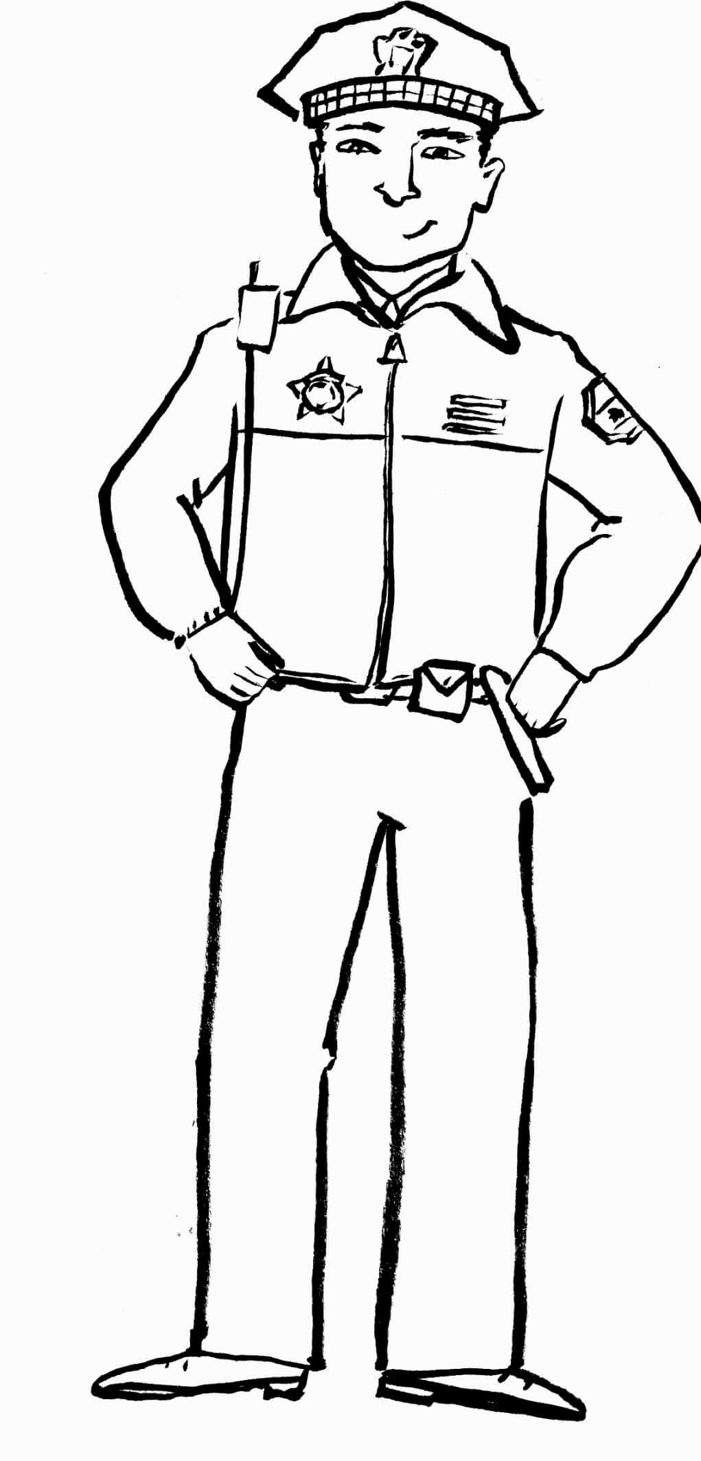 Dibujo de Policía para Colorear