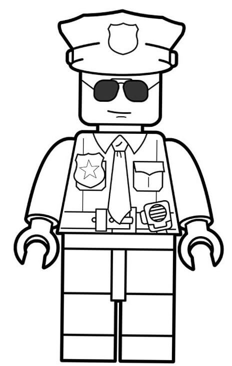 Dibujo de Genial Lego policía para Colorear