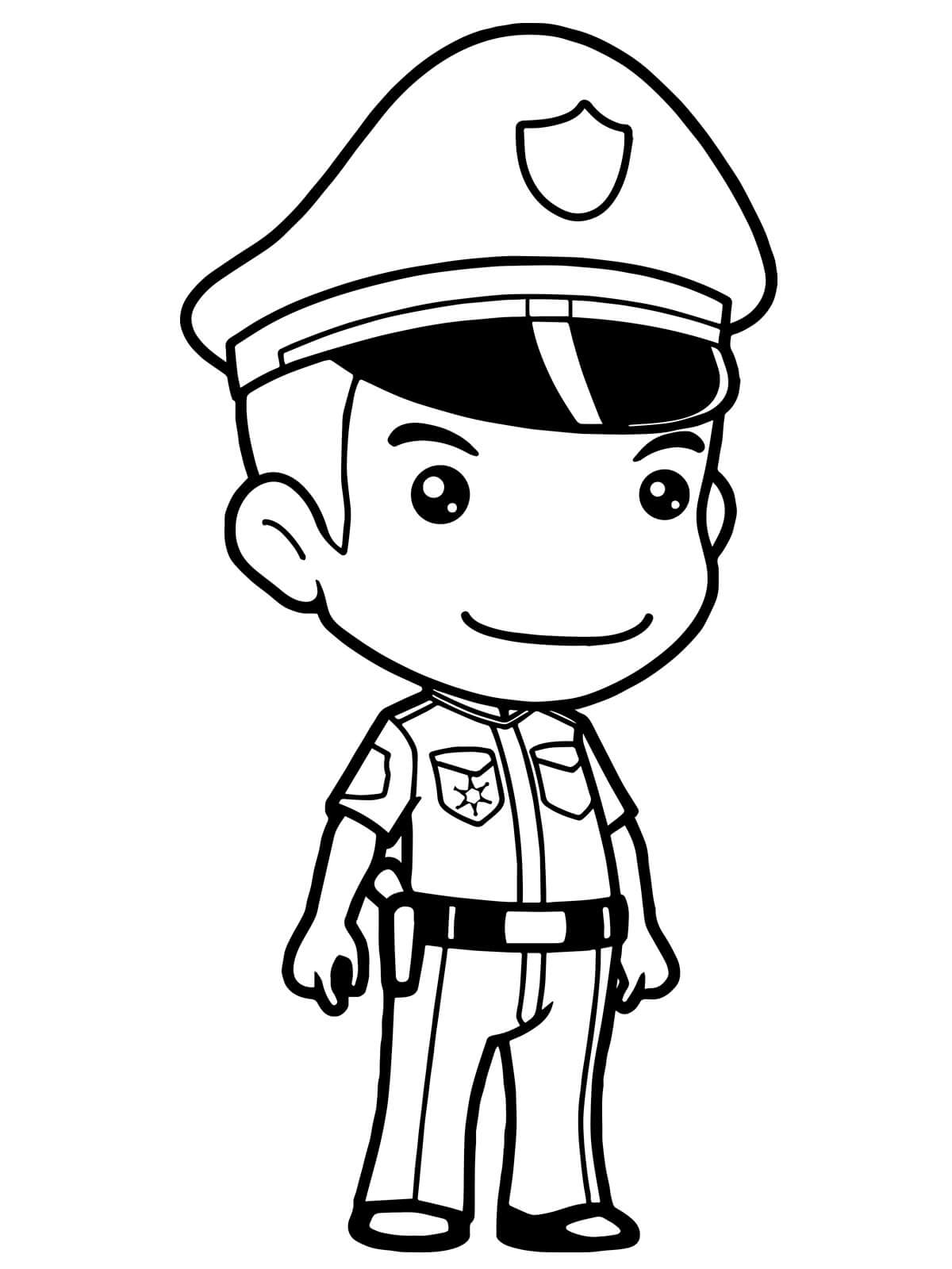 Dibujo de Guapo policía para Colorear