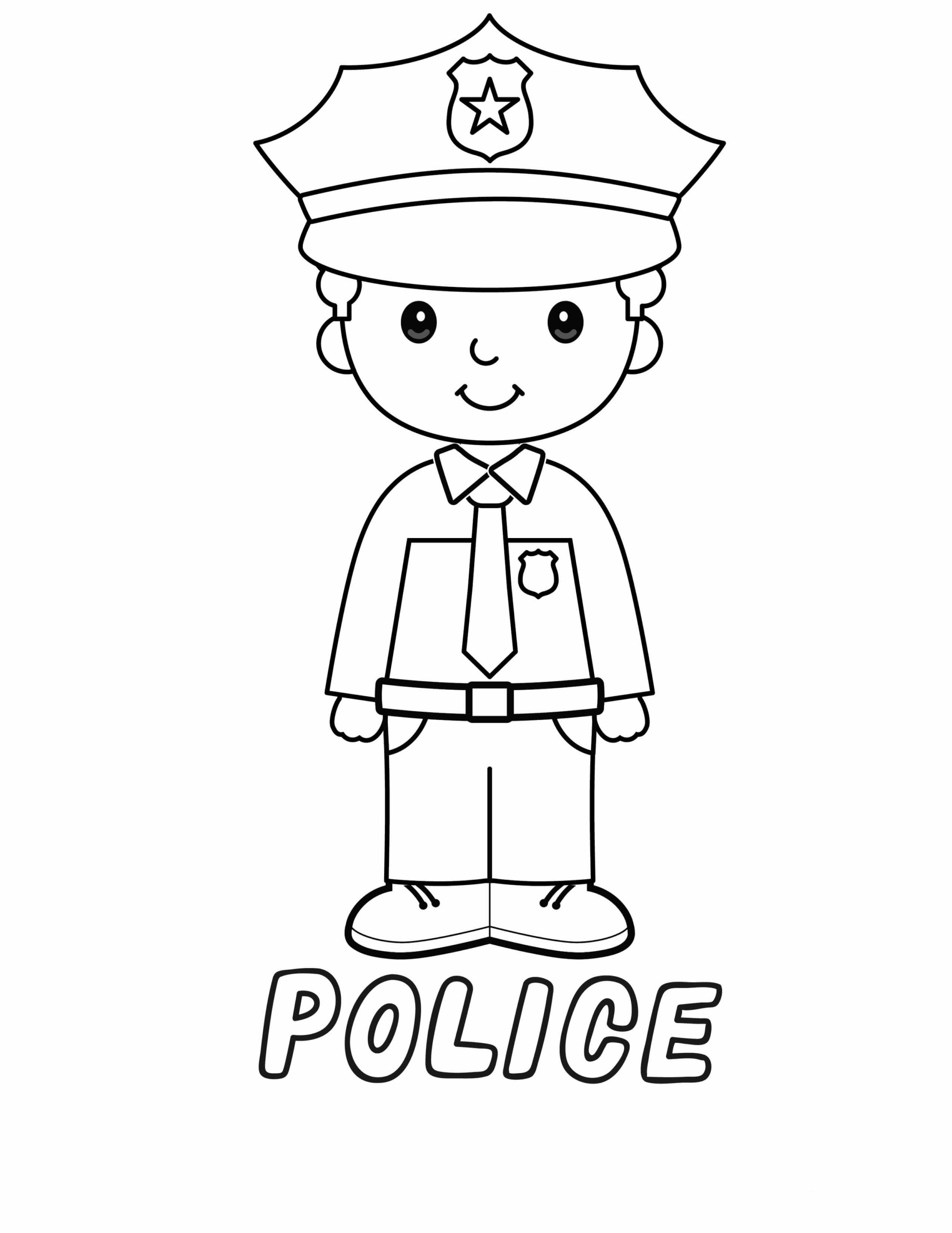 Dibujo de Oficial de policía para Colorear