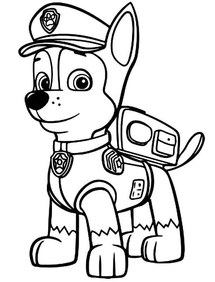 Dibujo de Persigue a la policía en Paw Patrol para Colorear
