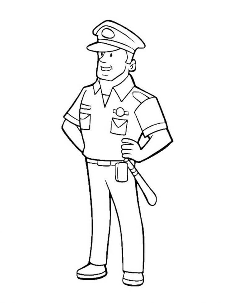 Dibujo de Policía básico para Colorear