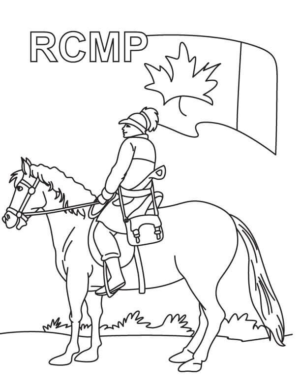Dibujo de Policía Equitacion Caballo para Colorear