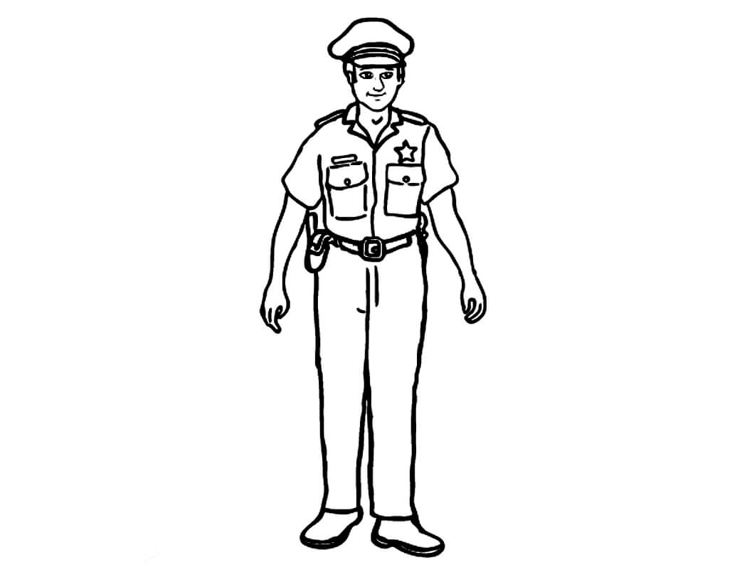 Dibujo de Policía Normal para Colorear