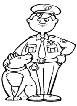 Dibujo de Policía y Perro para Colorear