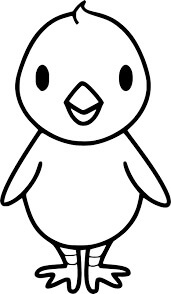 Dibujo de Pollito Normal para Colorear