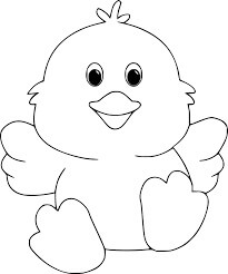 Dibujo de Pollito Sentado para Colorear