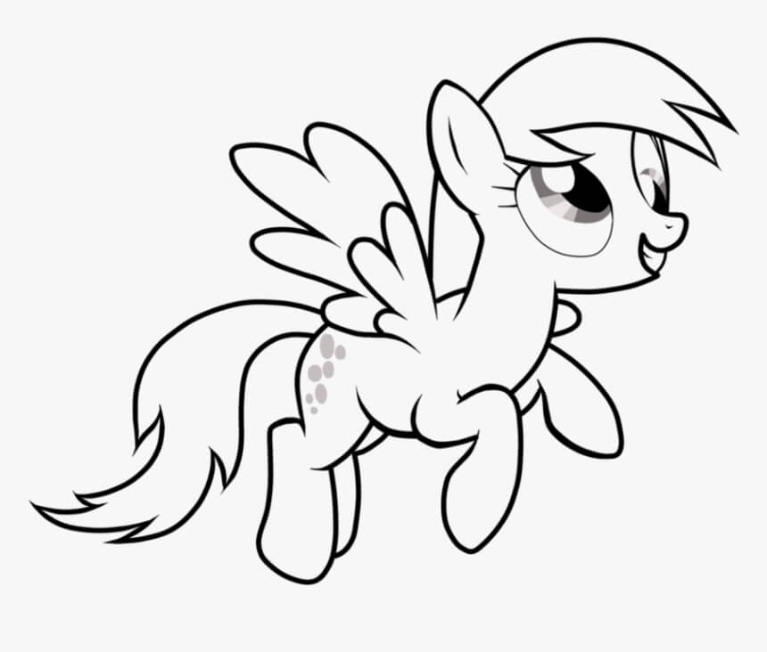 Dibujo de Poni Feliz para Colorear
