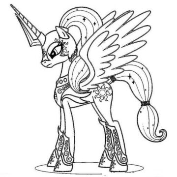 Dibujo de Poni Soldado para Colorear