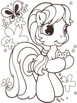 Dibujo de Pony Kawaii para Colorear