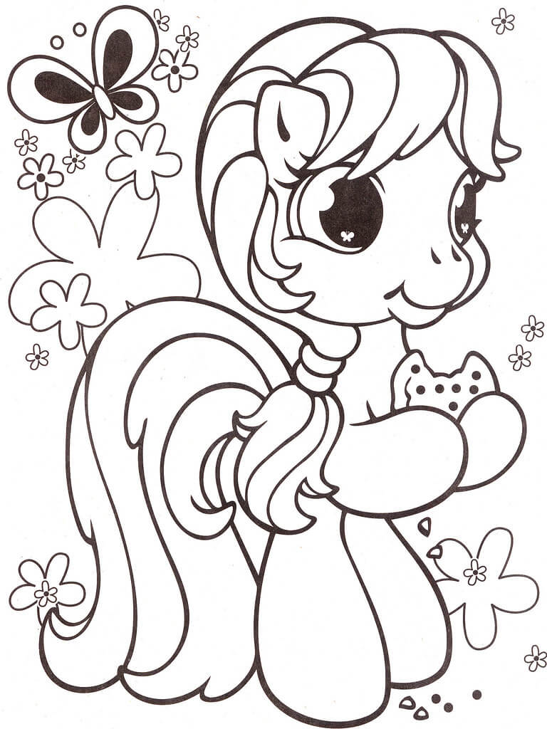 Dibujo de Pony Kawaii para Colorear