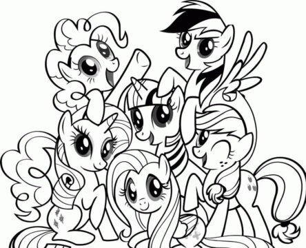 Dibujo de Pony y Amiga para Colorear