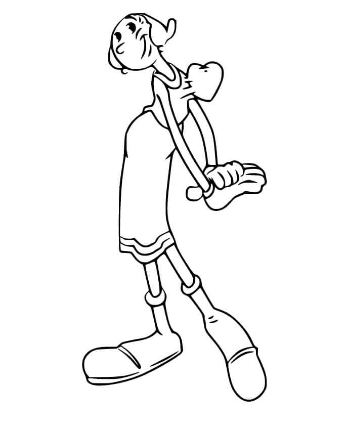 Dibujo de Aceite de Oliva de Popeye para Colorear