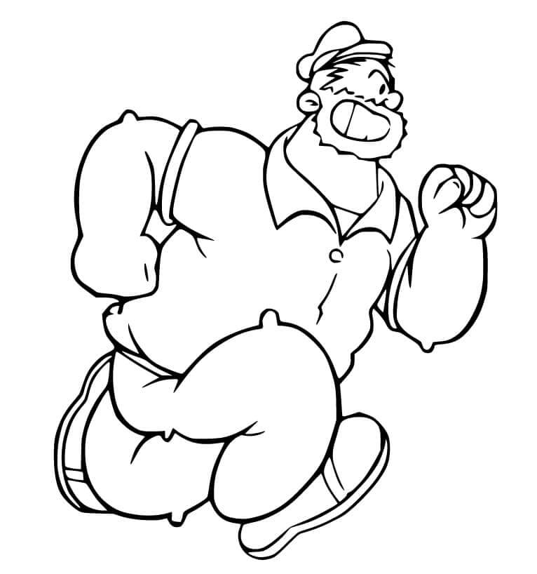 Dibujo de Bluto Corriendo para Colorear