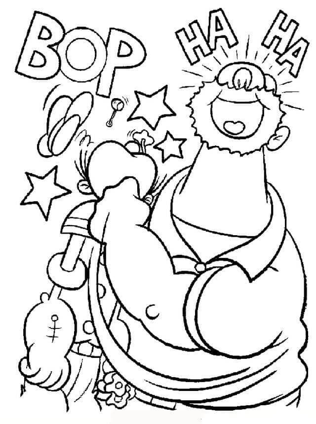 Dibujo de Bluto Golpeando a Popeye para Colorear