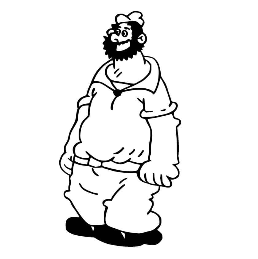Dibujo de Bluto de Popeye para Colorear