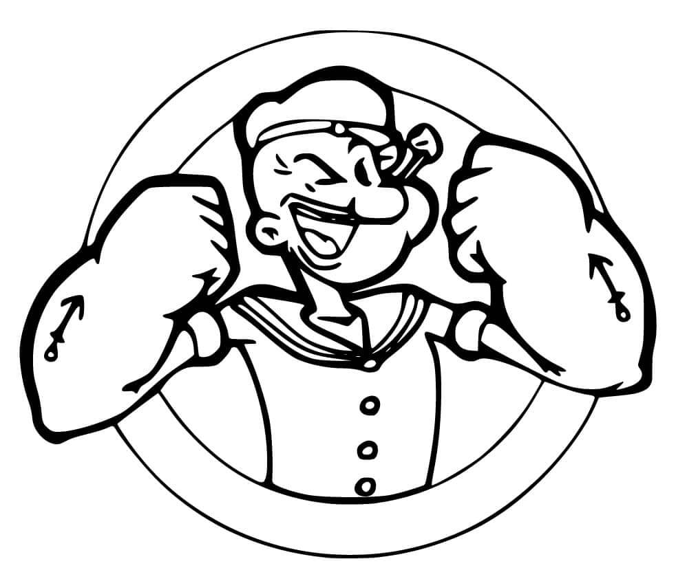 Dibujo de Feliz Popeye para Colorear