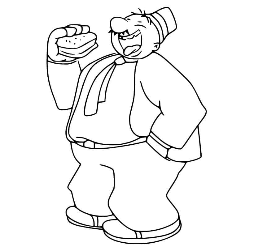 Dibujo de J Wellington Wimpy de Popeye para Colorear